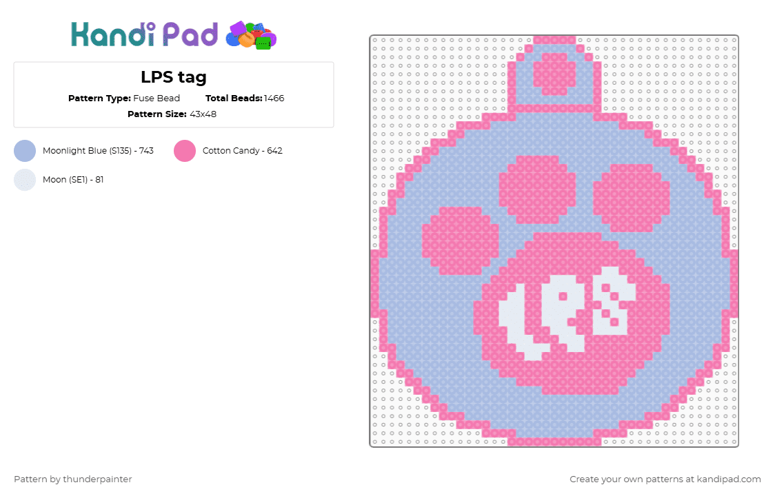 LPS tag - Fuse Bead Pattern by bubbydubbly on Kandi Pad - lps,littlest pet shops,2000s,silly,toys