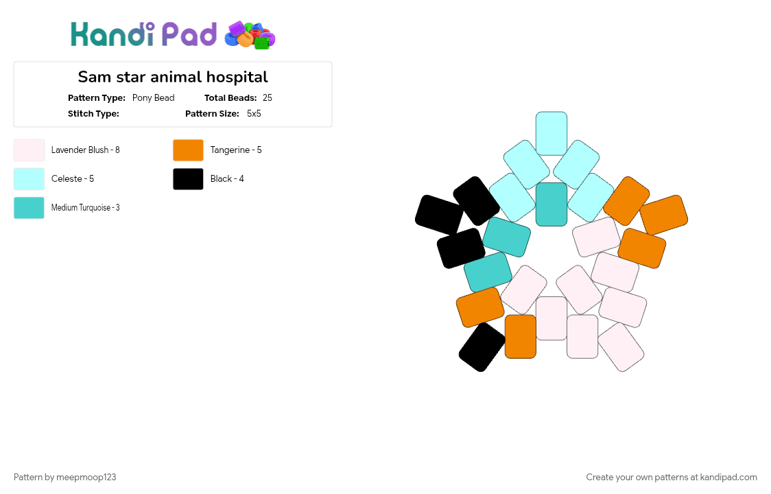 Sam star animal hospital - Pony Bead Pattern by meepmoop123 on Kandi Pad - animal hospital anomaly, calico, cat, light blue, orange