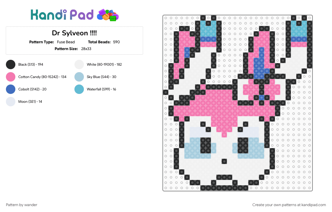 Dr Sylveon !!!! - Fuse Bead Pattern by wander on Kandi Pad - pink