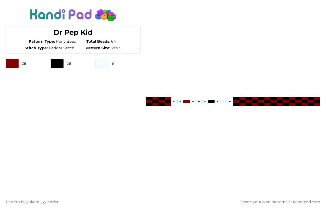 Dr Pep Kid - Pony Bead Pattern by lukathebroccolikid on Kandi Pad - brown