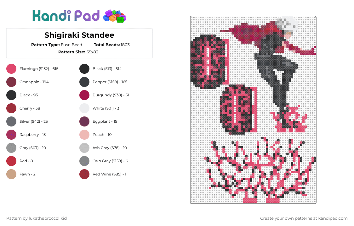 Tomura Shigiraki Standee - Fuse Bead Pattern by lukathebroccolikid on Kandi Pad - brown,red