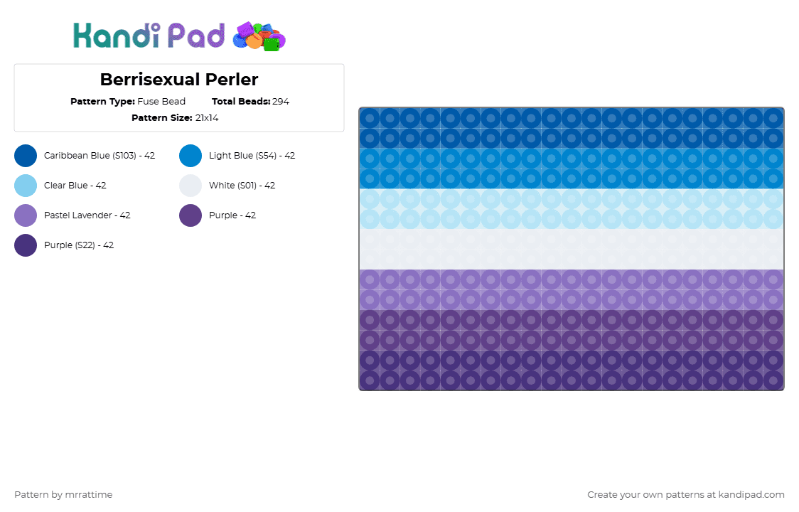 Berrisexual Perler - Fuse Bead Pattern by mrrattime on Kandi Pad - blue,purple,lgbtq,pride,berrisexual