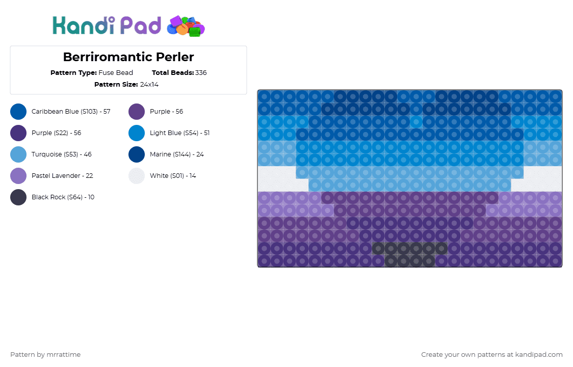 Berriromantic Perler - Fuse Bead Pattern by mrrattime on Kandi Pad - blue,purple,lgbtq,pride,berriromantic