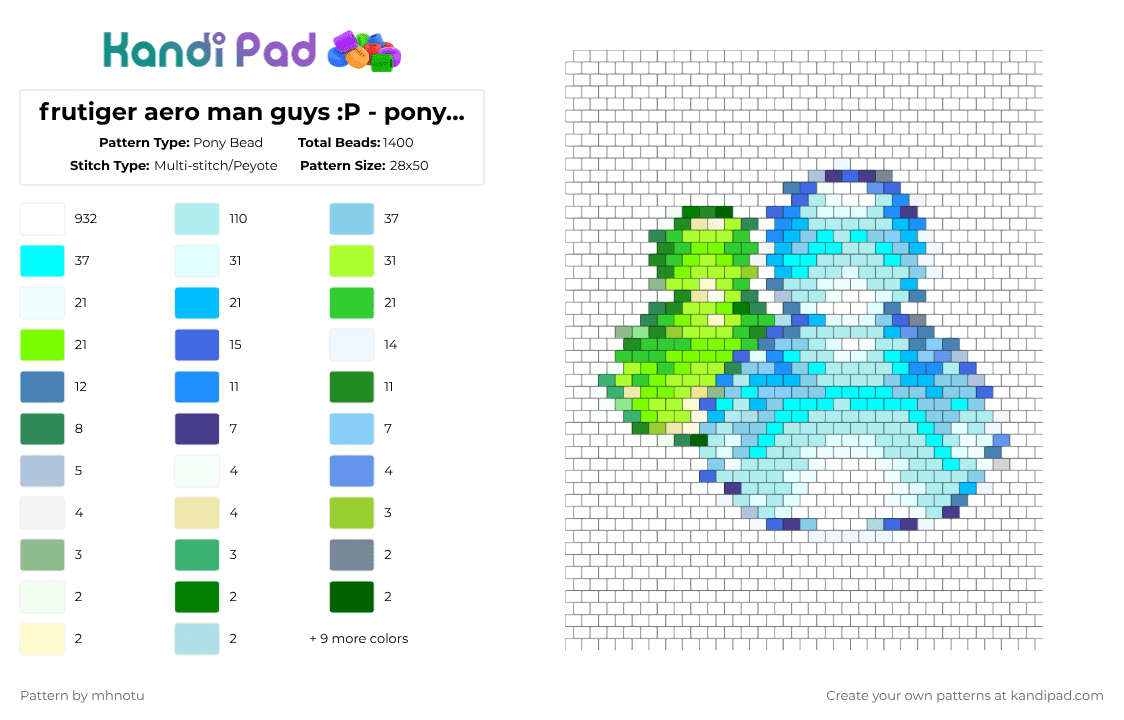 frutiger aero man guys :P - pony bead pattern - Pony Bead Pattern by mhnotu on Kandi Pad - white,light blue,green,frutiger,frutigeraero