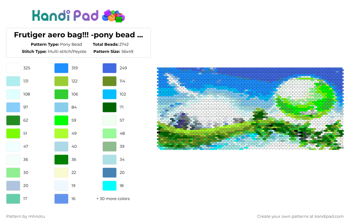 Frutiger aero bag!!! -pony bead pattern - Pony Bead Pattern by mhnotu on Kandi Pad - light blue,blue,green,frutiger,eco,frutigereco,lol