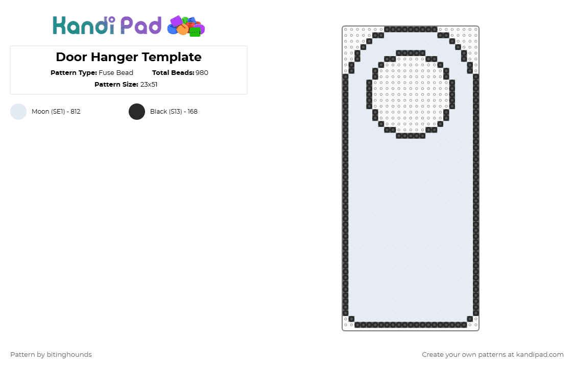 Door Hanger Template - Fuse Bead Pattern by bitinghounds on Kandi Pad - white,door hanger,door,door accessory,template,blank base