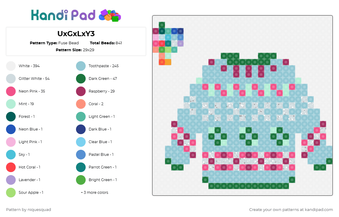 UxGxLxY3 - Fuse Bead Pattern by niquesquad on Kandi Pad - sweater,ugly,christmas,clothing,holiday