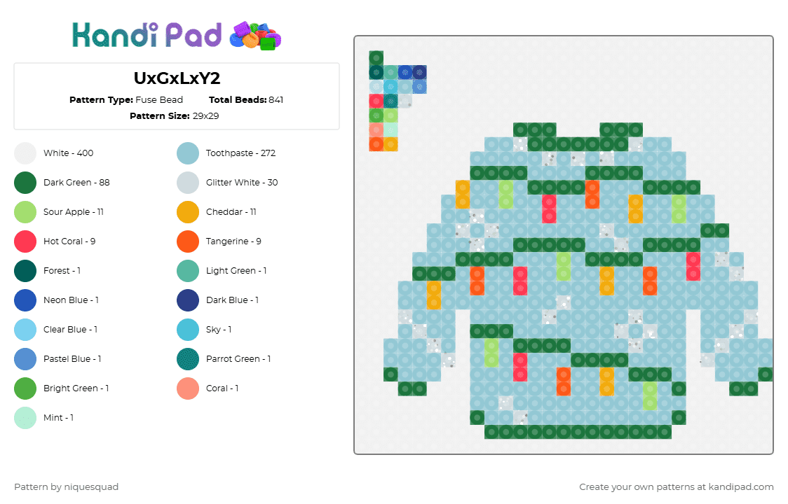 UxGxLxY2 - Fuse Bead Pattern by niquesquad on Kandi Pad - sweater,ugly,christmas,holiday