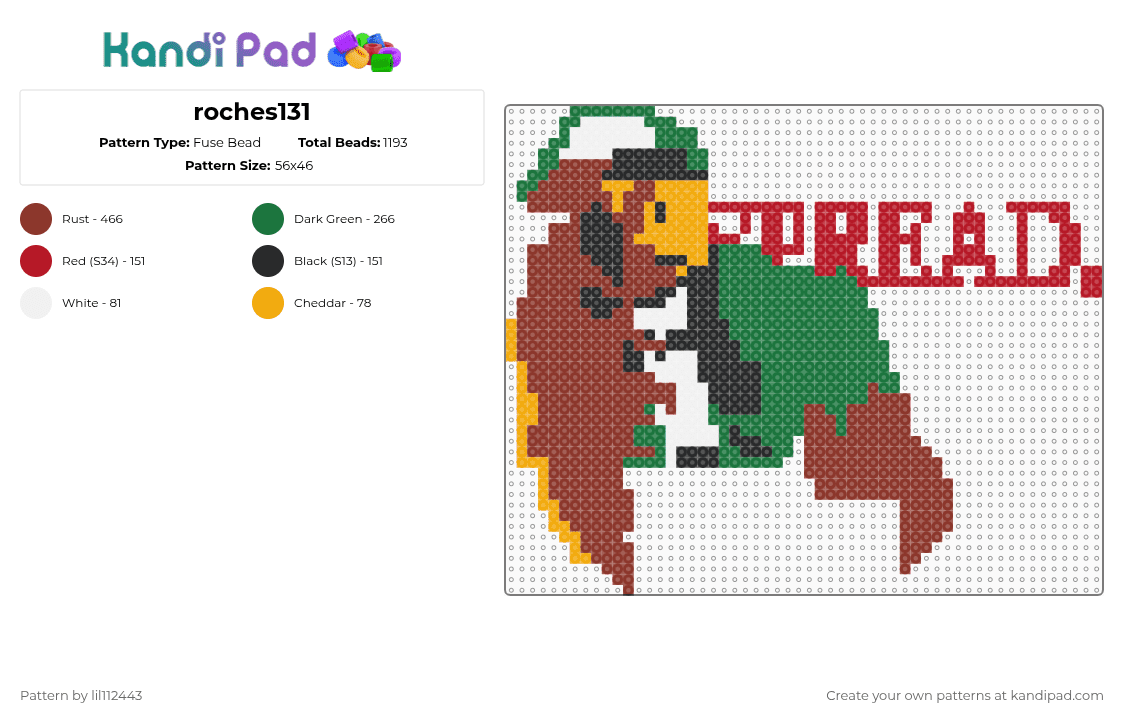 roches131 - Fuse Bead Pattern by lil112443 on Kandi Pad - red