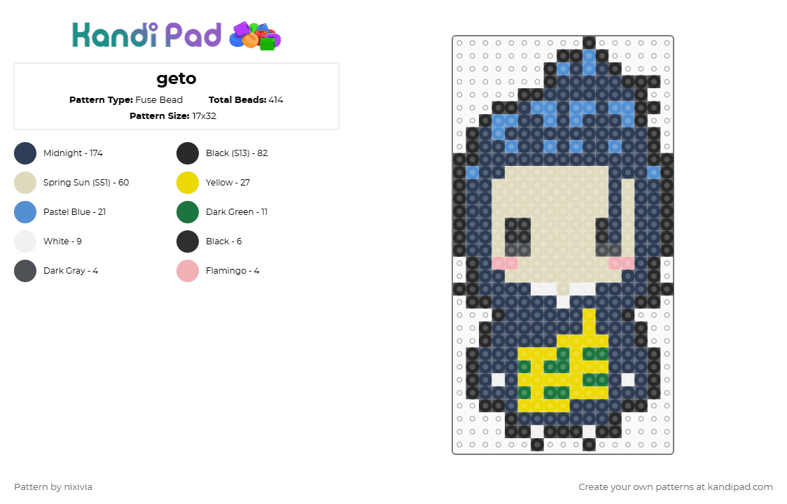 geto - Fuse Bead Pattern by nixivia on Kandi Pad - purple,beige