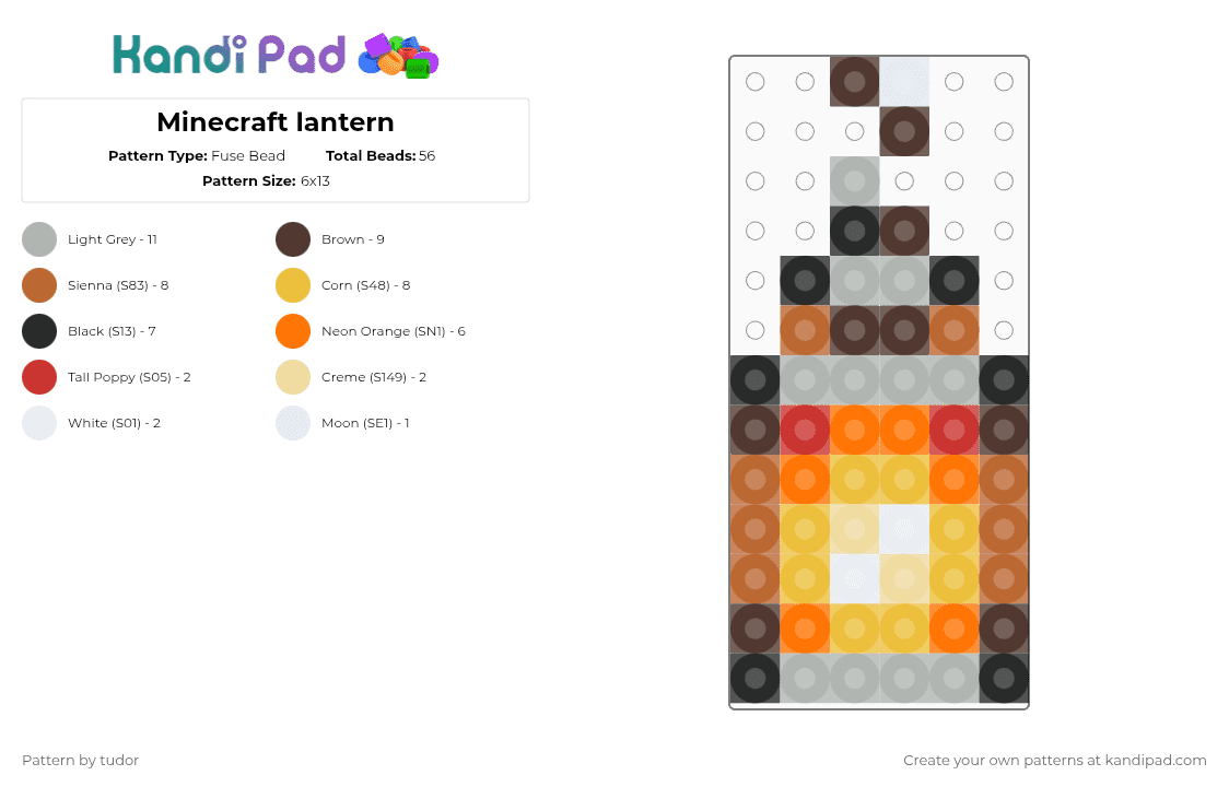 Minecraft lantern - Fuse Bead Pattern by tudor on Kandi Pad - brown,beige,tan,yellow