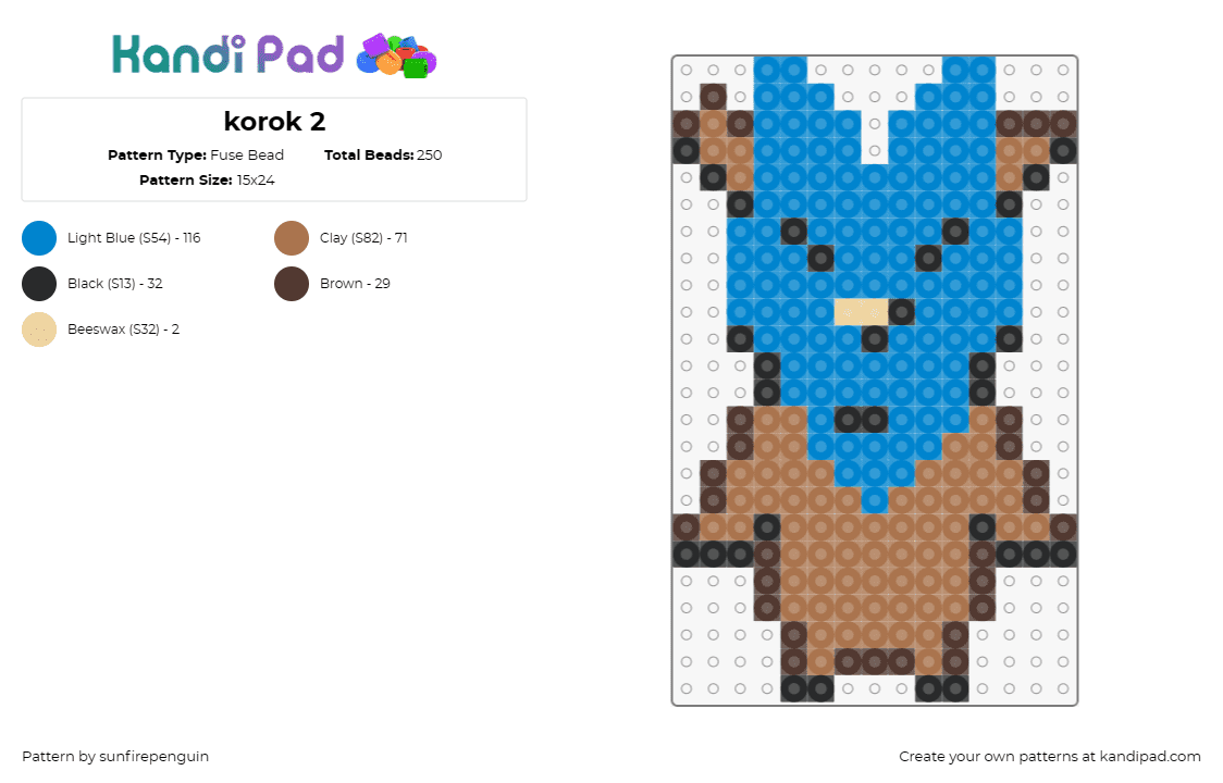 korok 2 - Fuse Bead Pattern by sunfirepenguin on Kandi Pad - korok,legend of zelda,video game,wooden,leaf,mask,recreation,vibrant,brown,blue