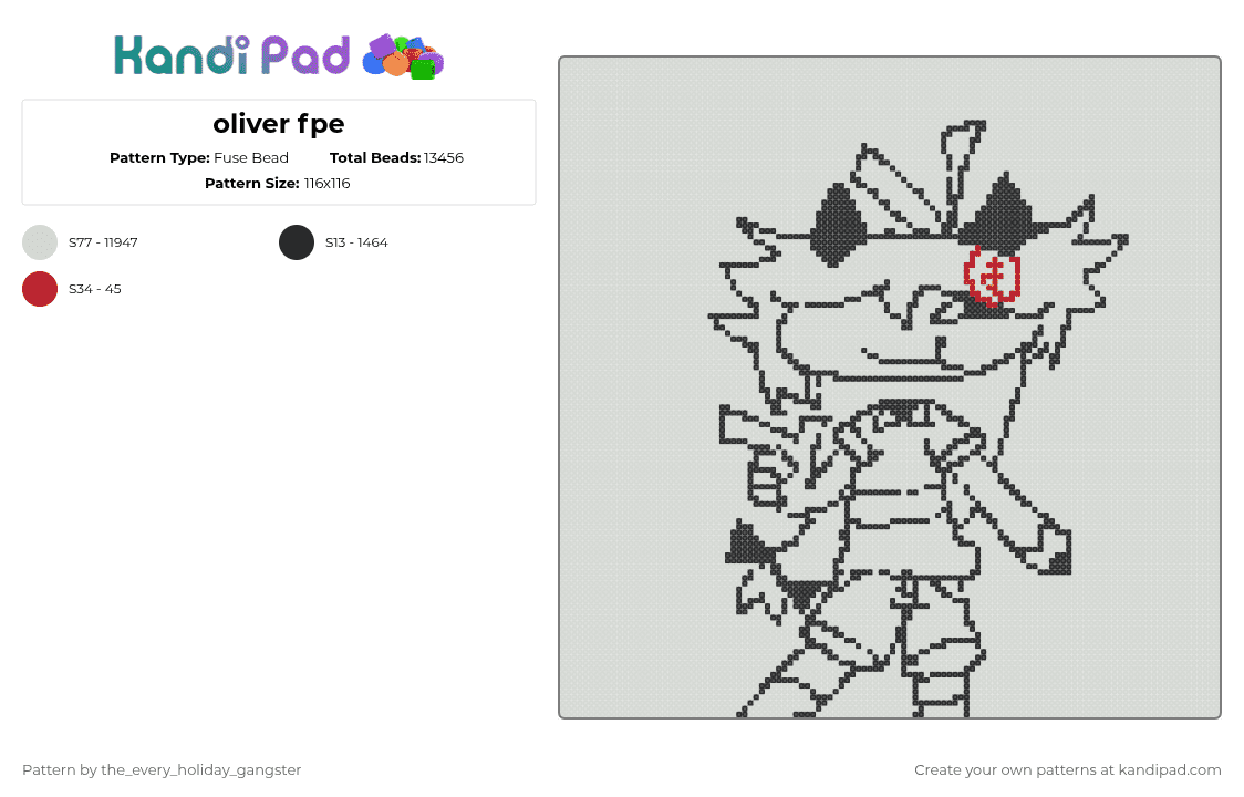 oliver fpe - Fuse Bead Pattern by the_every_holiday_gangster on Kandi Pad - white