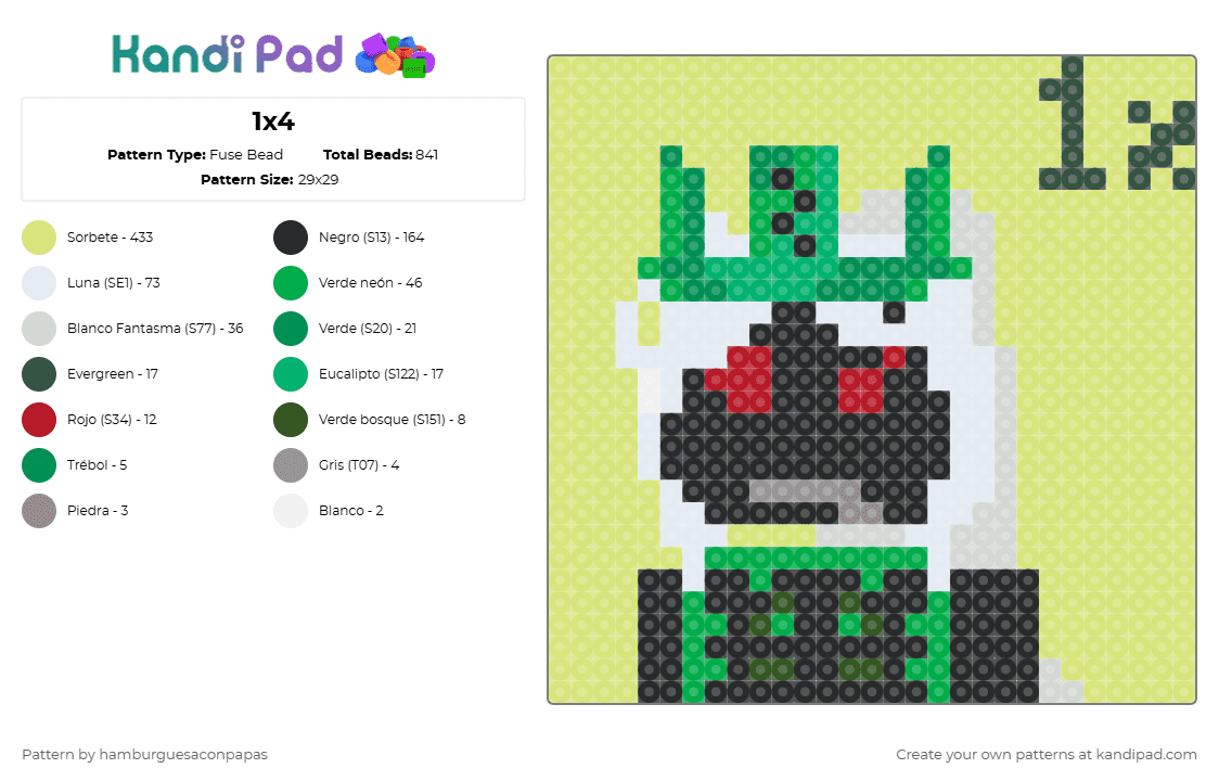 1x4 - Fuse Bead Pattern by hamburguesaconpapas on Kandi Pad - yellow,forsaken1x1x1x11xbetrayed