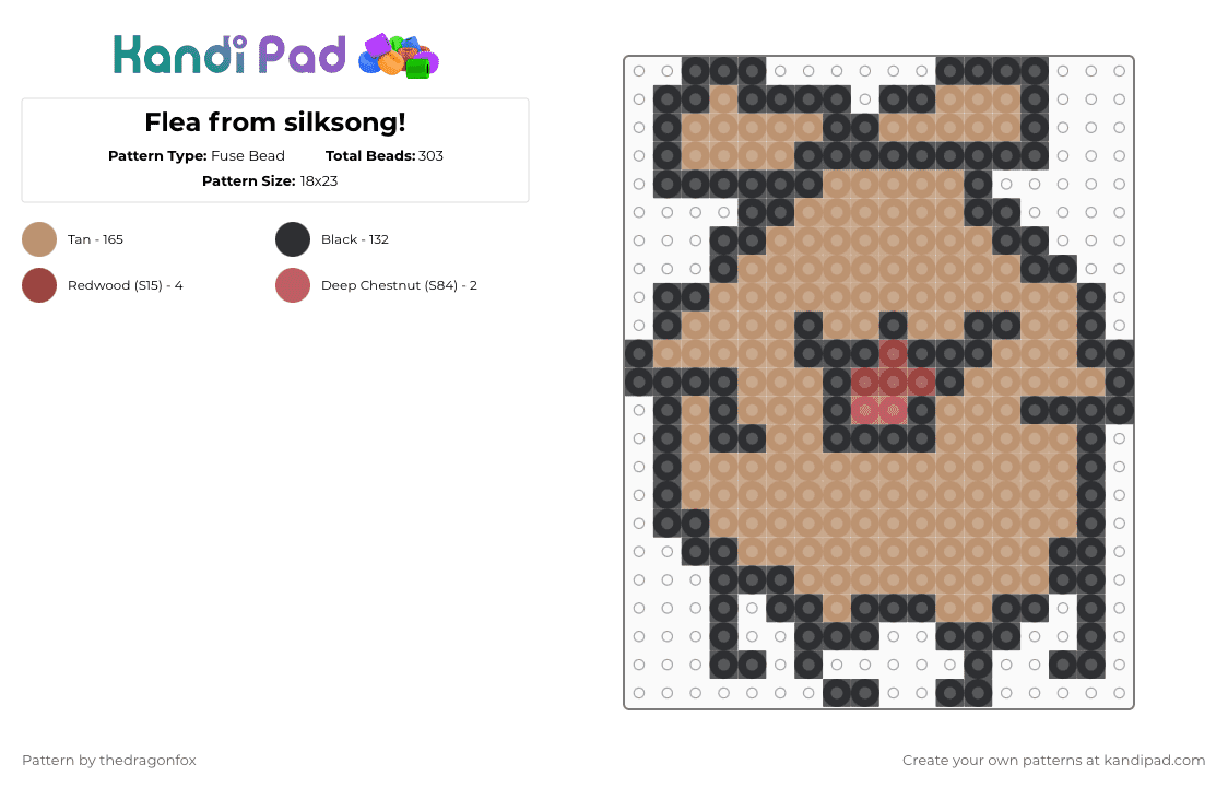 Flea from silksong! - Fuse Bead Pattern by thedragonfox on Kandi Pad - beige,fea,silksong,hollowkight