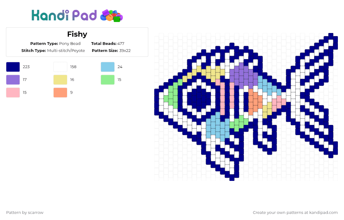Fishy - Pony Bead Pattern by scarrow on Kandi Pad - purple,cotdunderwaterworld
