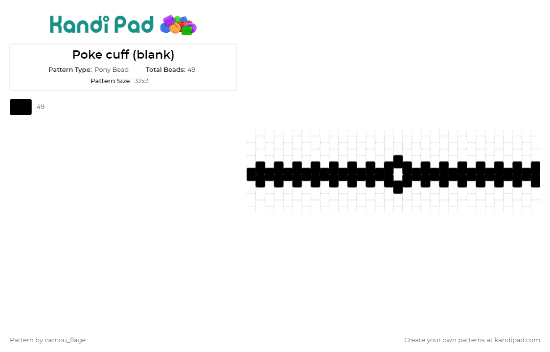 Poke cuff (blank) - Pony Bead Pattern by camou_flage on Kandi Pad - pokemon,poke ball,cuff