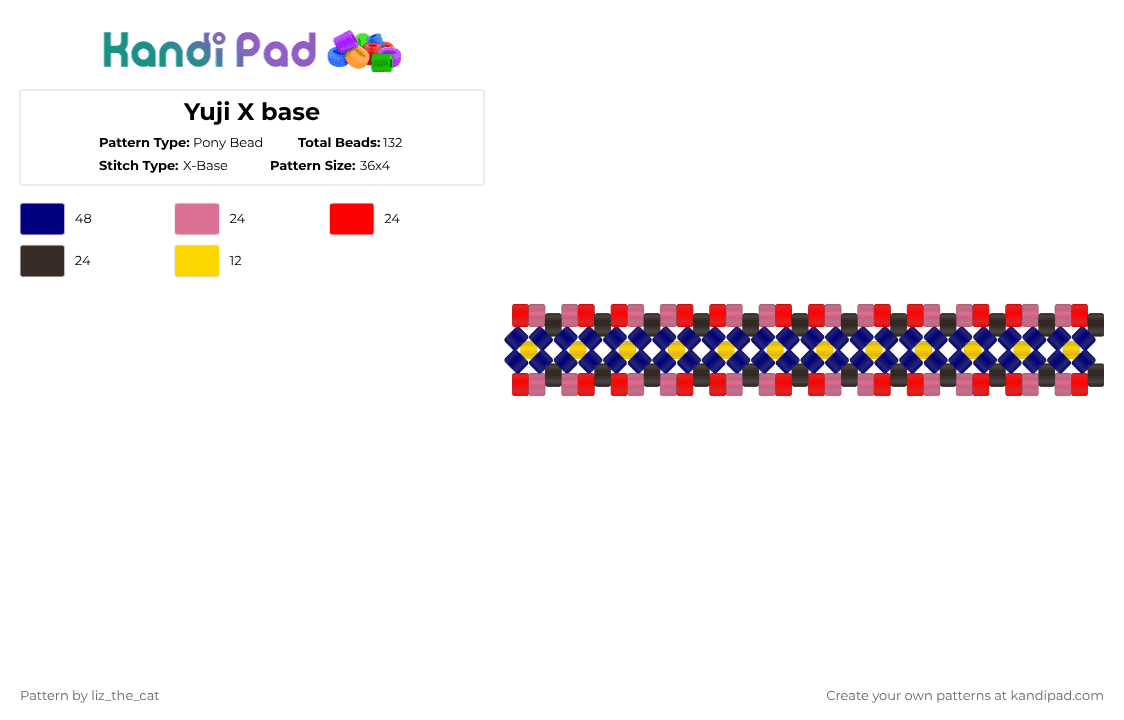 Yuji Pattern Yuji Itadori X base Pony Bead Pattern - Kandi Pad | Kandi Patterns ...