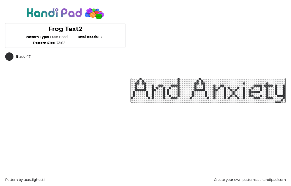 Frog Text2 - Fuse Bead Pattern by toastiighostii on Kandi Pad - anxiety,text,sign,black