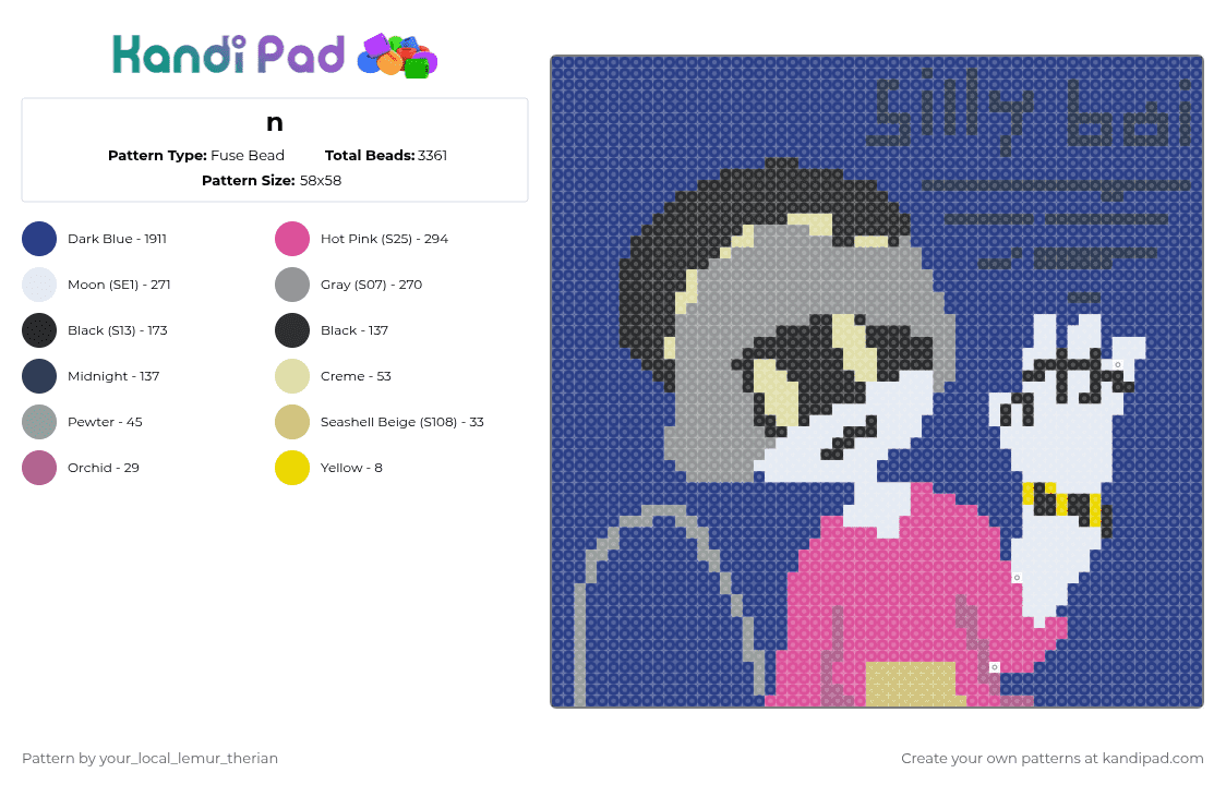 n - Fuse Bead Pattern by your_local_lemur_therian on Kandi Pad - 