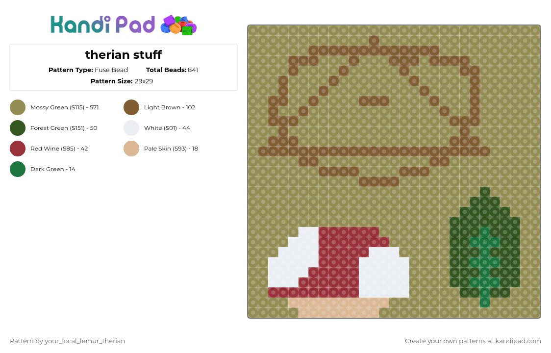 therian stuff - Fuse Bead Pattern by your_local_lemur_therian on Kandi Pad - gold,therian,furry,green,forest,weird kid