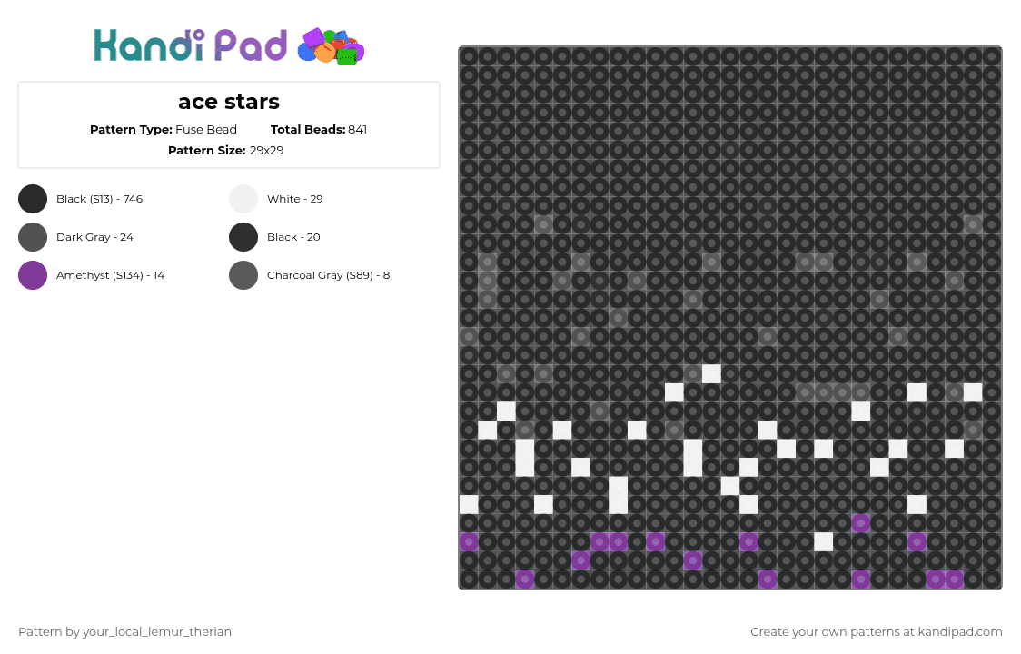 ace stars - Fuse Bead Pattern by your_local_lemur_therian on Kandi Pad - cotdstarlight
