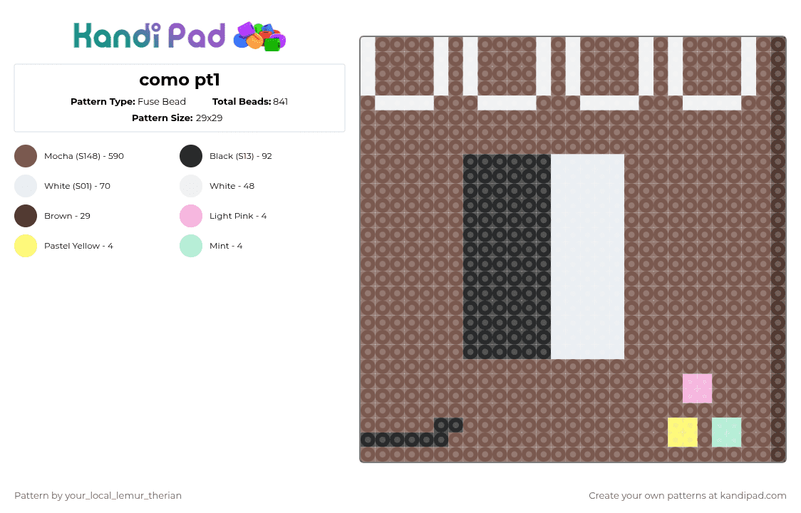cosmo pt1 - Fuse Bead Pattern by your_local_lemur_therian on Kandi Pad - tan,dw,dandys world,cosmo,brownie