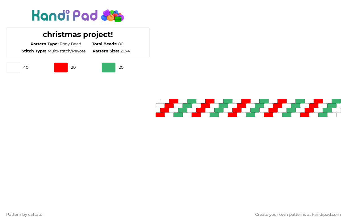 christmas project! - Pony Bead Pattern by cattato on Kandi Pad - green, red