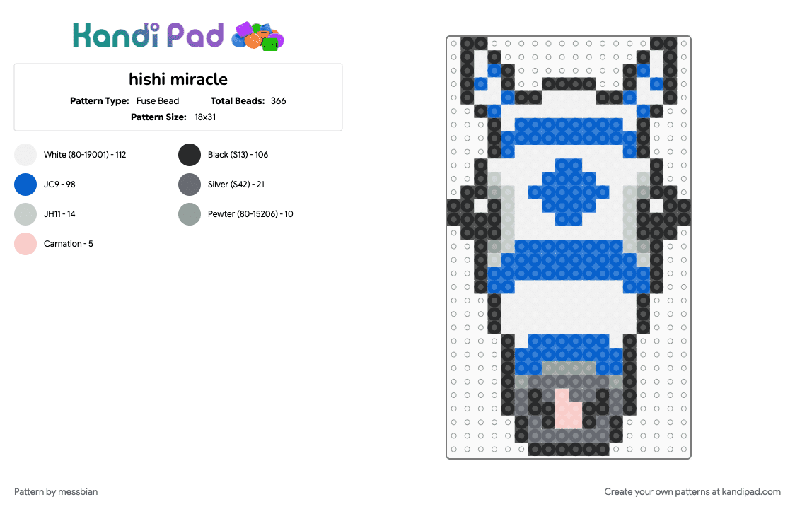 hishi miracle - Fuse Bead Pattern by messbian on Kandi Pad - blue