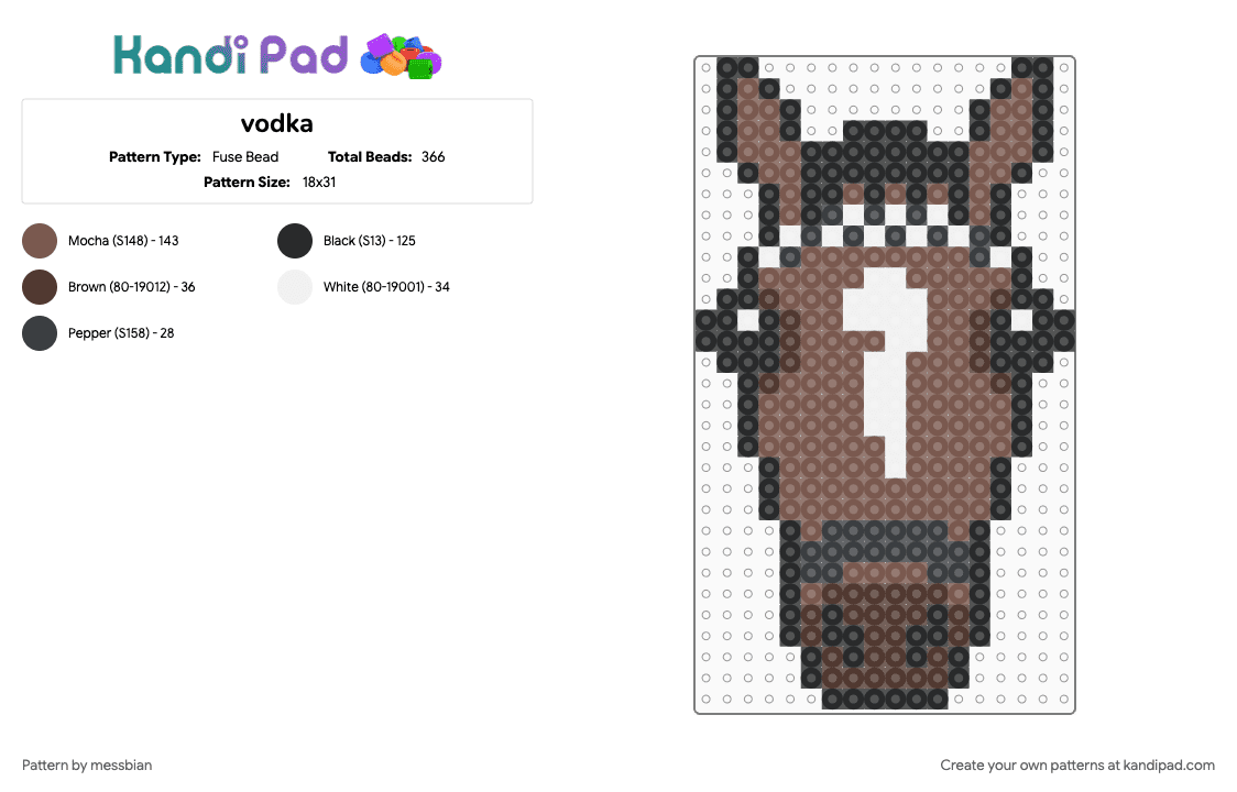 vodka - Fuse Bead Pattern by messbian on Kandi Pad - tan