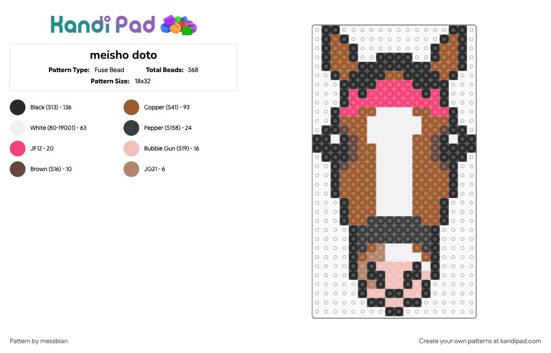 meisho doto - Fuse Bead Pattern by messbian on Kandi Pad - tan