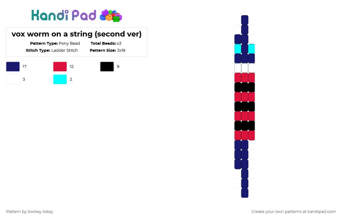 vox worm on a string (second ver) - Pony Bead Pattern by lowkey-lokey on Kandi Pad - vox,hazbin hotel,hazbin,worm on a string