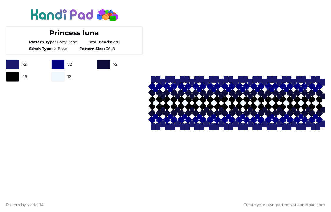 Princess luna - Pony Bead Pattern by starfall14 on Kandi Pad - purple