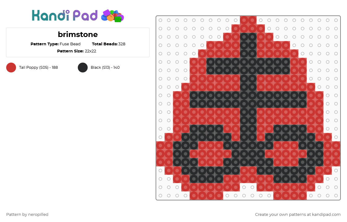 brimstone - Fuse Bead Pattern by neropilled on Kandi Pad - black,red,isaac,tboi