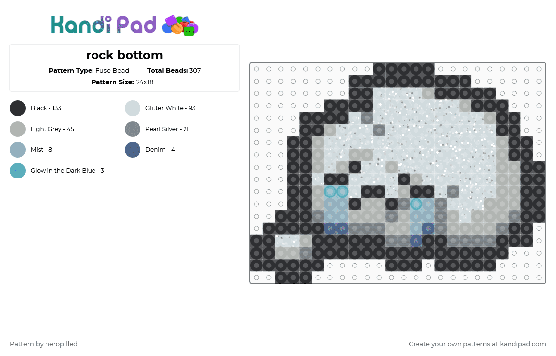 rock bottom - Fuse Bead Pattern by neropilled on Kandi Pad - beige, gray, isaac, tboi, white