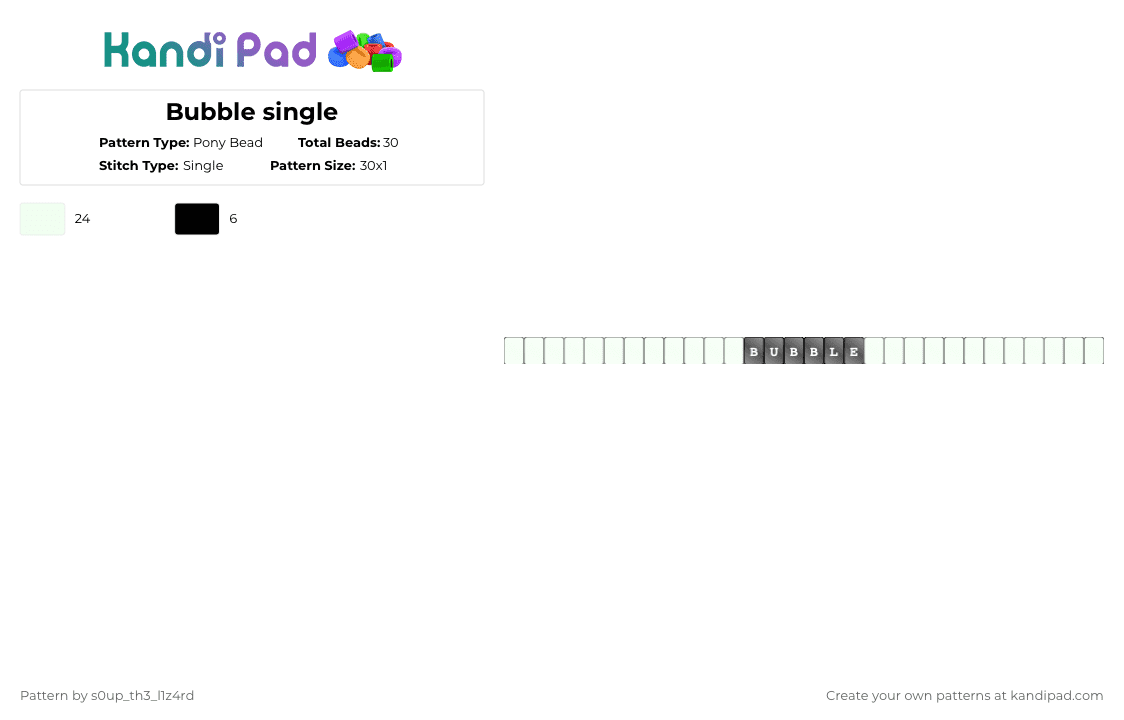 Bubble single - Pony Bead Pattern by deleted_user_910507 on Kandi Pad - white