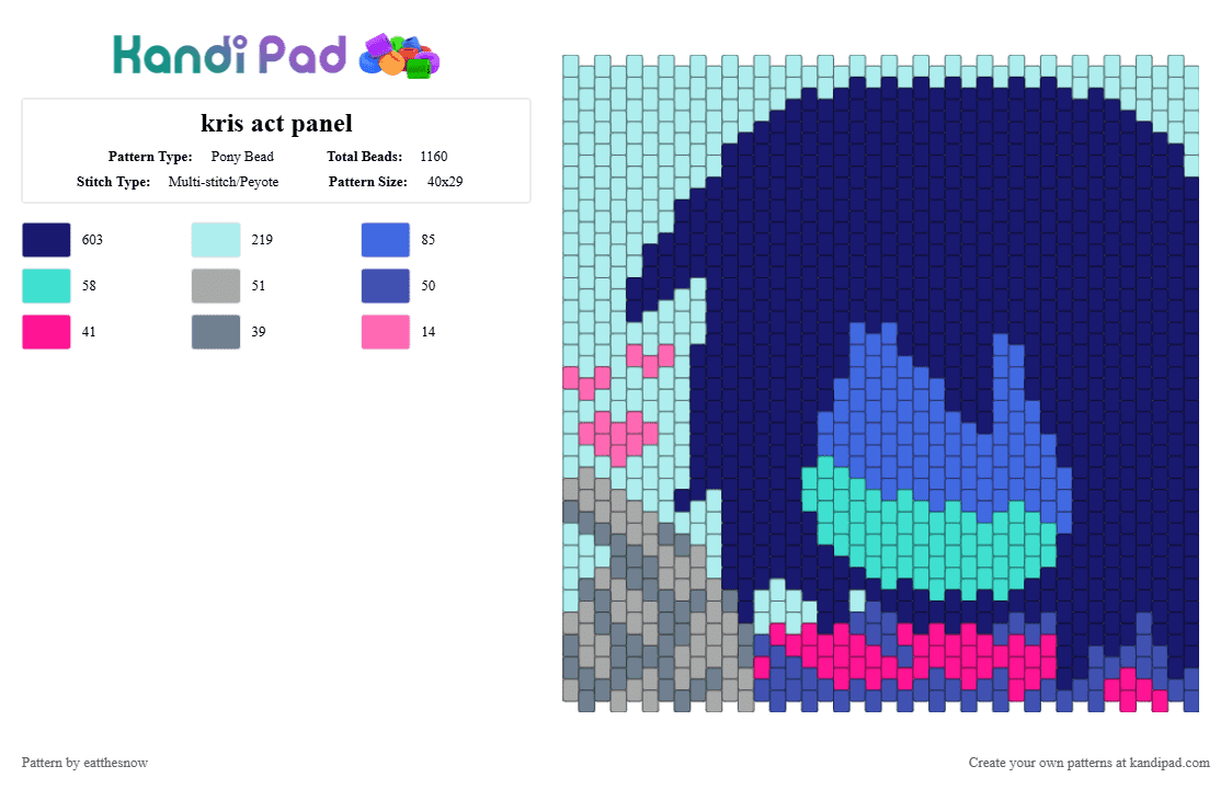 kris act panel - Pony Bead Pattern by krisdreemurr on Kandi Pad - light blue,purple,blue,pink,grey,kris,dreemurr,kris dreemurr,deltarune