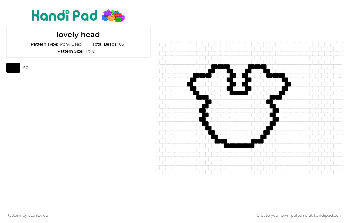 lovely head - Pony Bead Pattern by stantwice on Kandi Pad - 