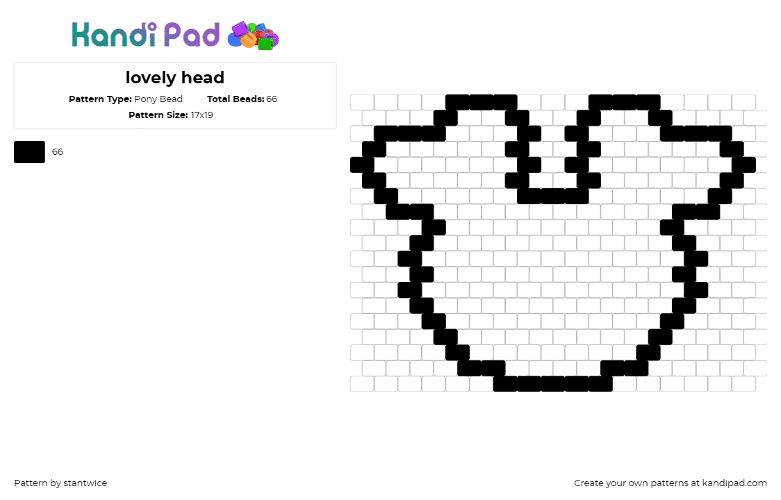 lovely head - Pony Bead Pattern by stantwice on Kandi Pad - 