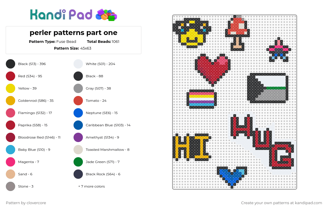 perler patterns part one - Fuse Bead Pattern by stormie_the_menace on Kandi Pad - black, colorful, orange, red, white