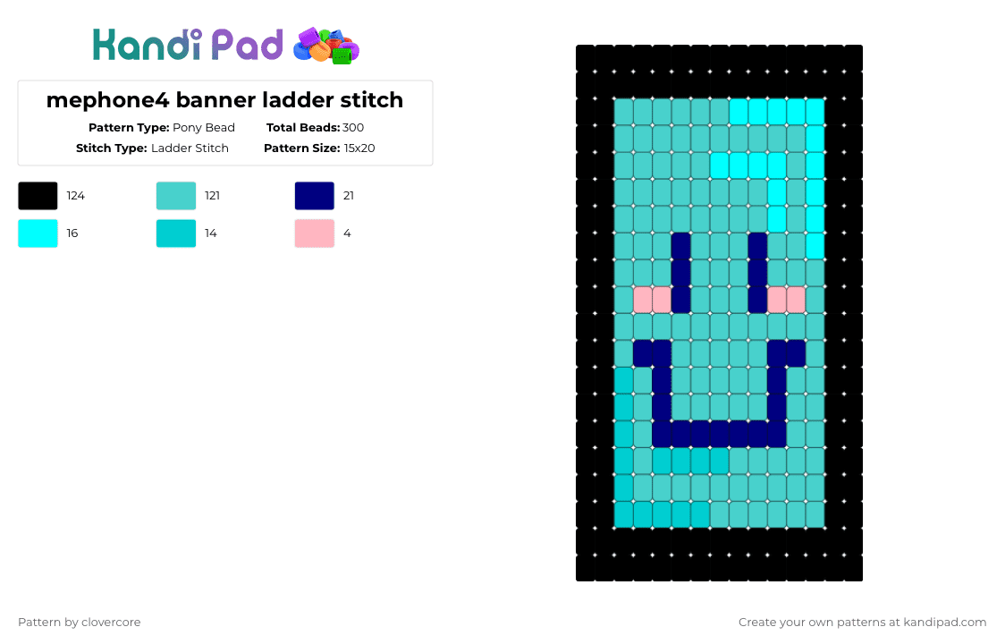 mephone4 banner ladder stitch - Pony Bead Pattern by stormie_the_menace on Kandi Pad - light blue,ii,mephone4,banner