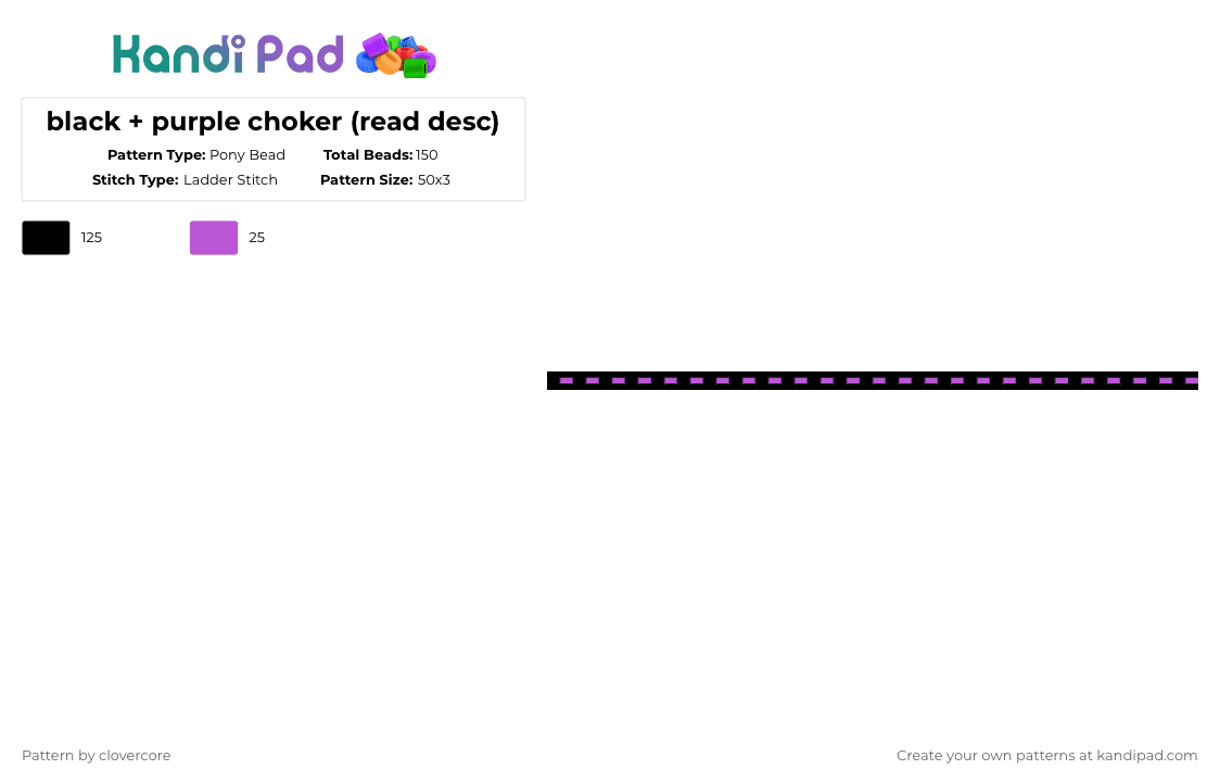 black + purple choker (read desc) - Pony Bead Pattern by stormie_the_menace on Kandi Pad - black