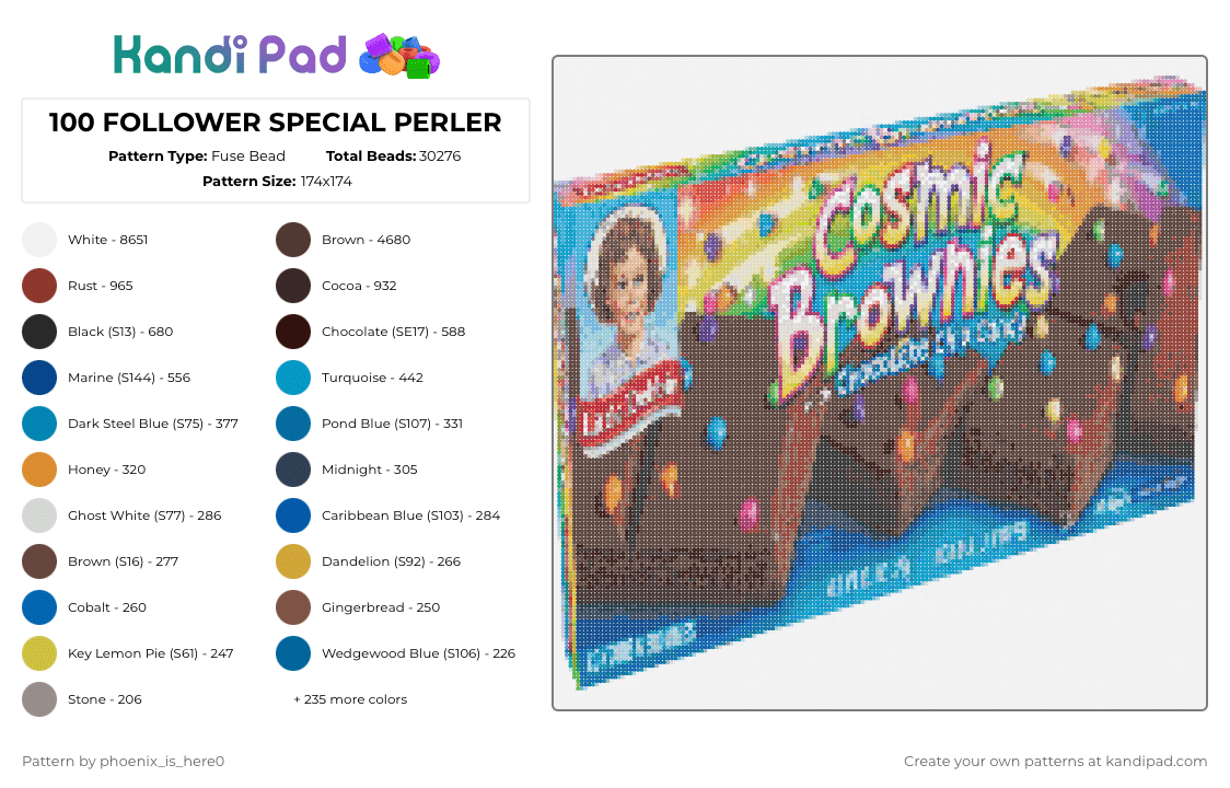 100 FOLLOWER SPECIAL PERLER - Fuse Bead Pattern by phoenix_is_here0 on Kandi Pad - red,blue,light blue,colorful