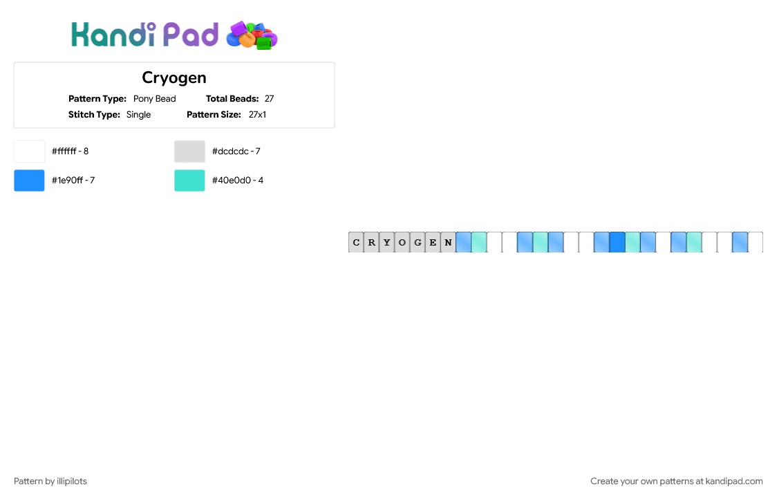 Cryogen - Pony Bead Pattern by illipilots on Kandi Pad - 
