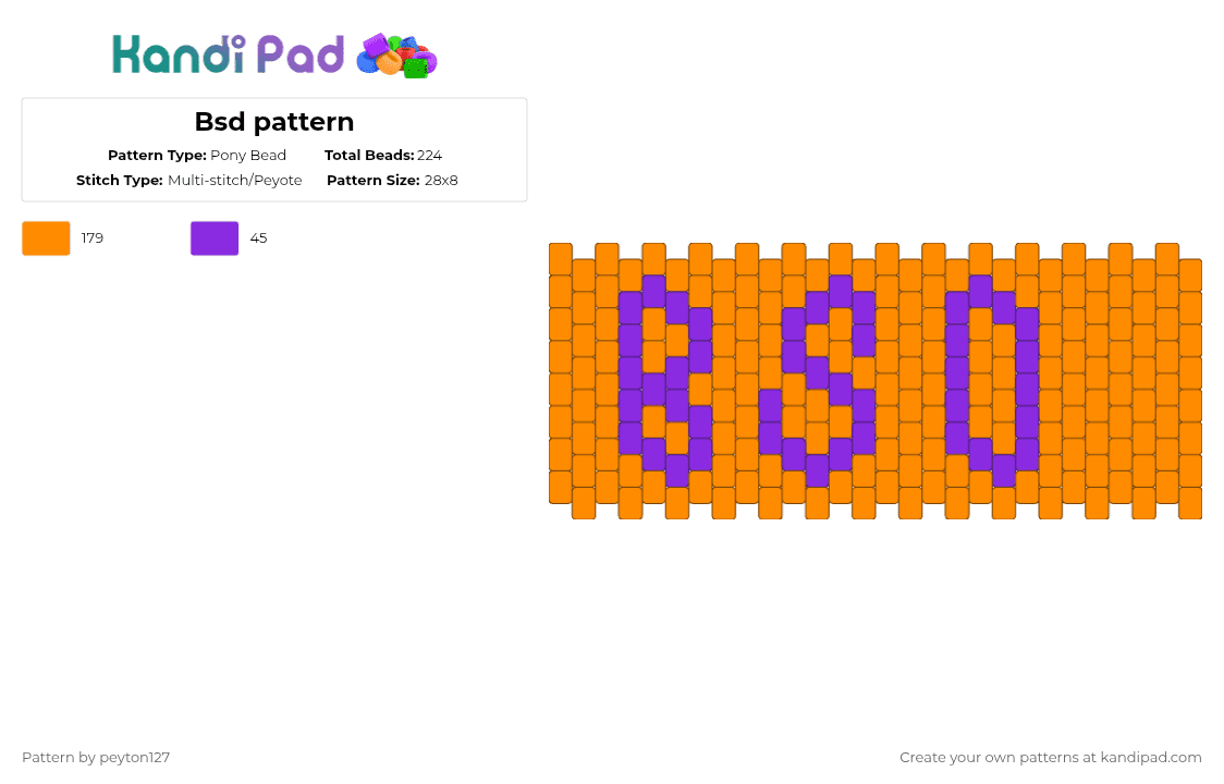 Bsd pattern - Pony Bead Pattern by peyton127 on Kandi Pad - 