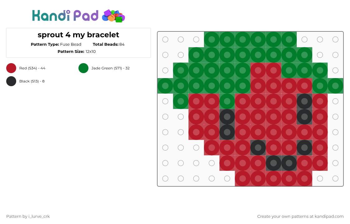 sprout 4 my bracelet - Fuse Bead Pattern by i_lurve_crk on Kandi Pad - 