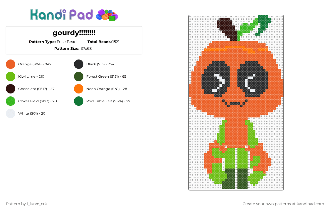 gourdy!!!!!!!! - Fuse Bead Pattern by i_lurve_crk on Kandi Pad - orange