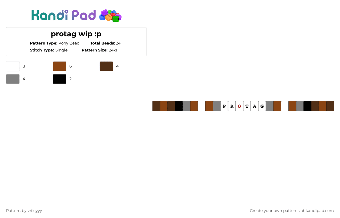 protag wip :p - Pony Bead Pattern by vrileyyy on Kandi Pad - red