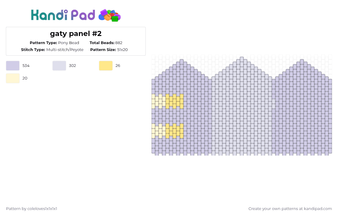 gaty panel #2 - Pony Bead Pattern by coleloves1x1x1x1 on Kandi Pad - white,gaty,tpot,bfb,bfdi,object show