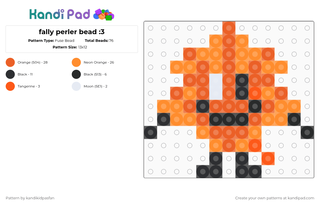 Fally perler bead :3 Fuse Bead Pattern - Kandi Pad | Kandi Patterns ...
